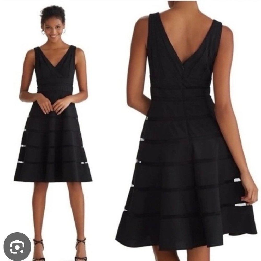 White House Black Market Black V-Neck Midi Dress